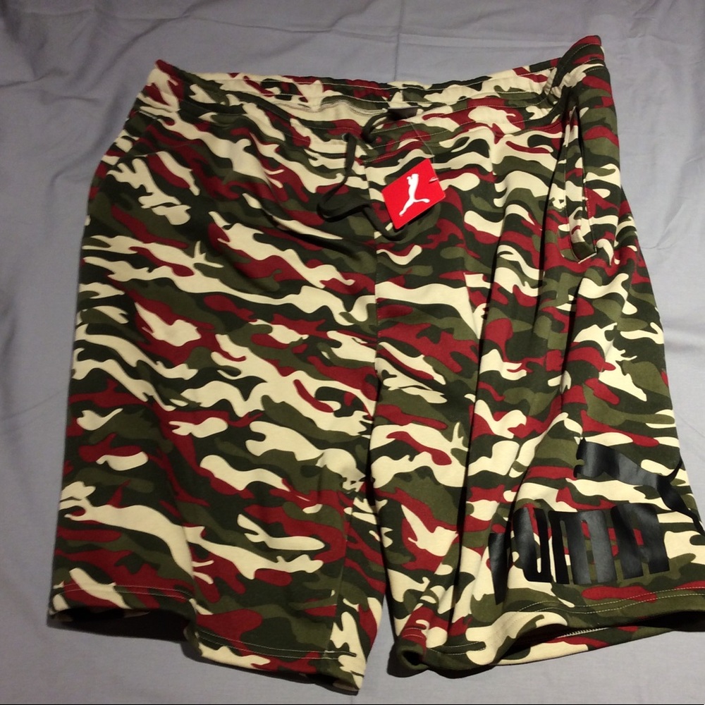Puma Mens Camo All Over Print Fleece Shorts 3XL